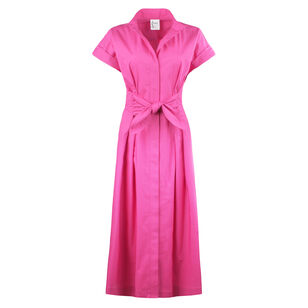 Rocky Short Sleeve Tie-Waist Midi Dress