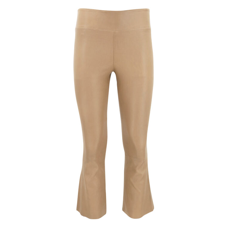 Leather Crop Flare Legging image number null