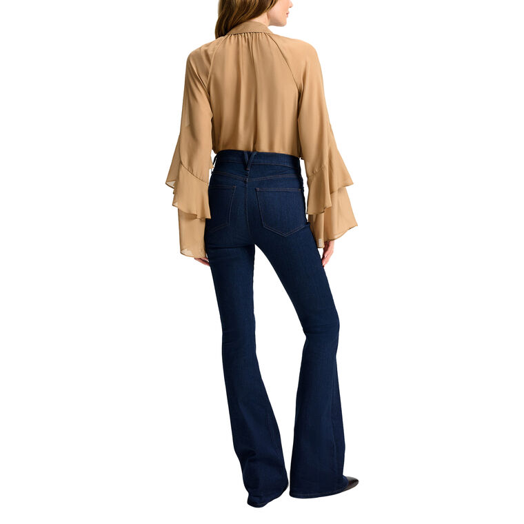Beverly Chain-Pocket High-Rise Skinny-Flare Jean image number null