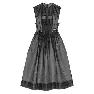 Technical Organza Corset Midi Dress