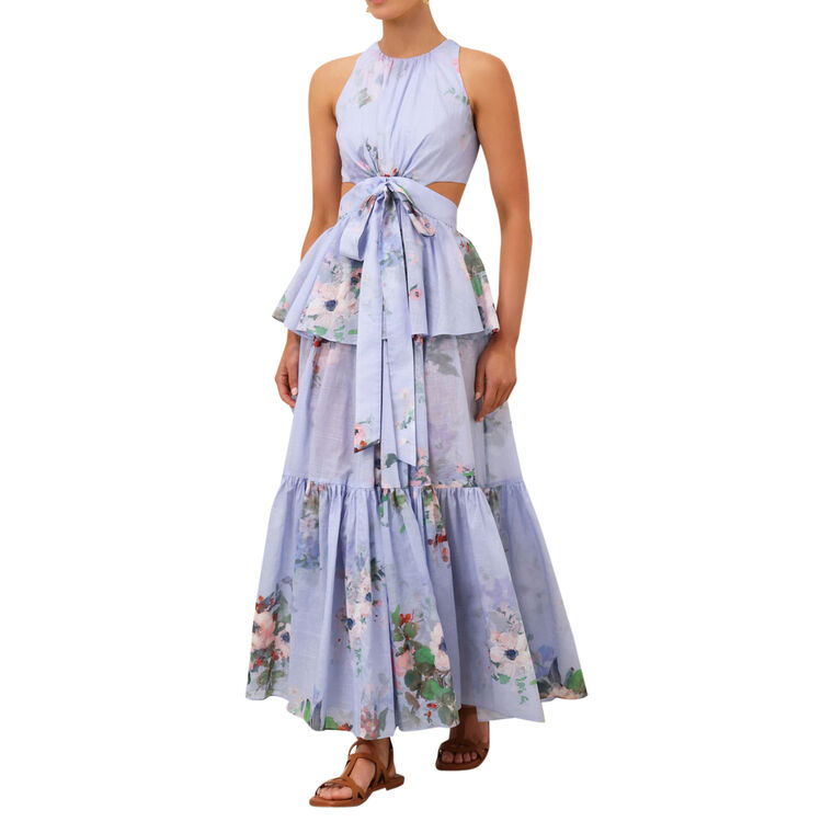 Everley Draped Bow Sleeveless Midi Dress image number null