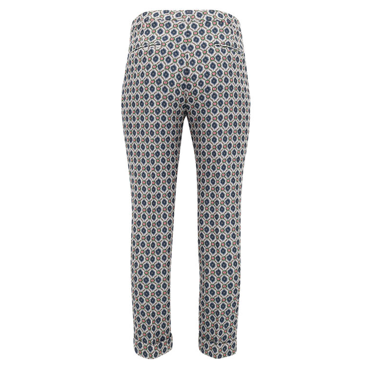 Floral-Jacquard Cropped Trousers image number null