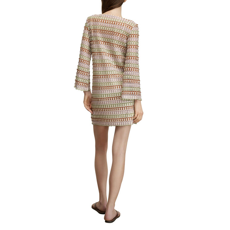 Novein Bell-Sleeve Crochet Mini Dress image number null