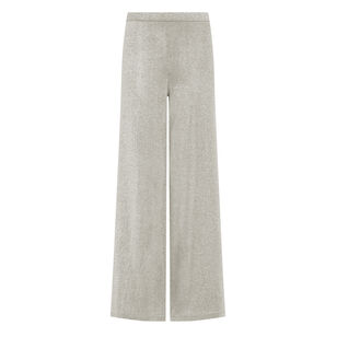 Nina Wide-Leg Metallic Knit Pull-On Pant