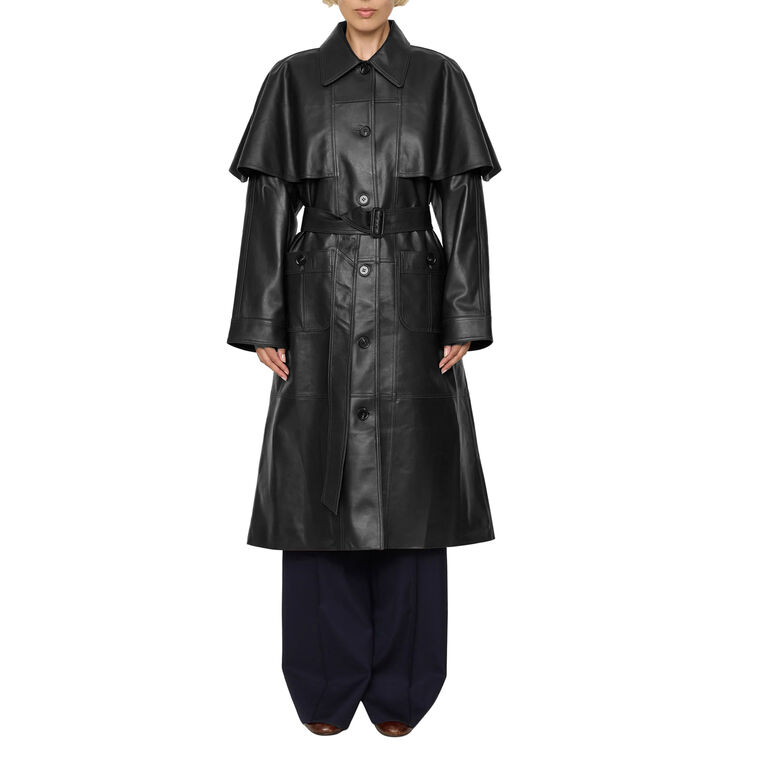 Caitlin Leather Trench Coat image number null