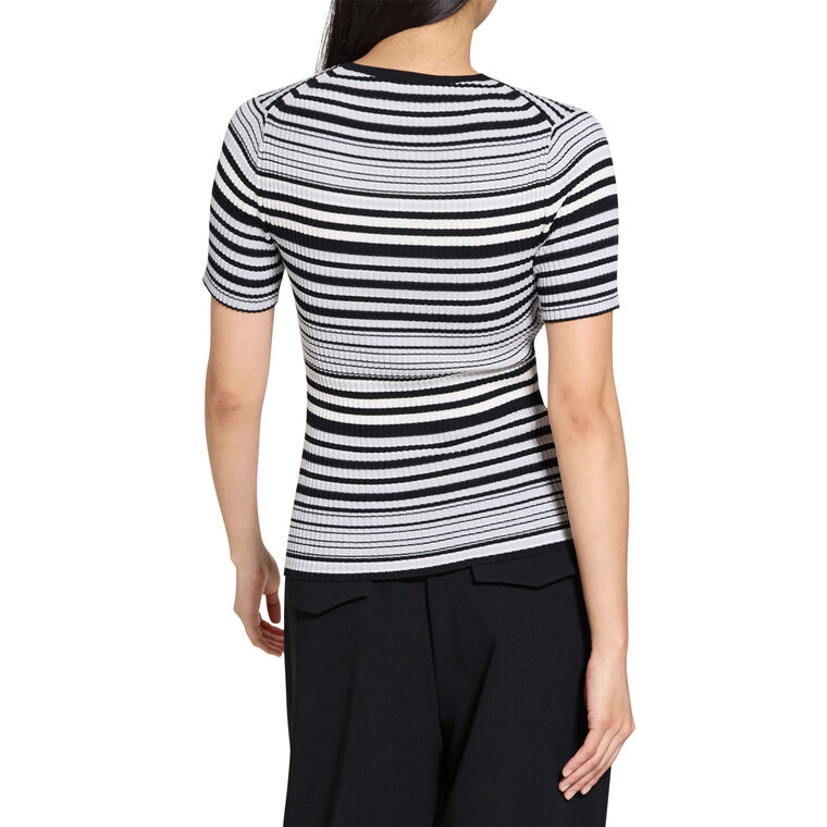 Ribbed Short Sleeve Sweater In Regal Wool image number null