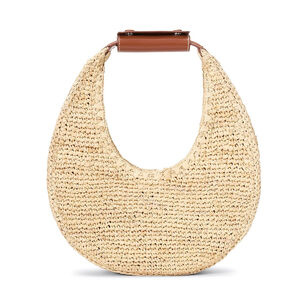 Moon Raffia Shoulder Bag