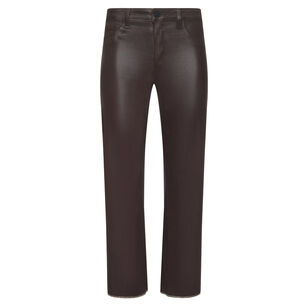 Wanda High-Rise Cropped Wide Leg Coated Jean