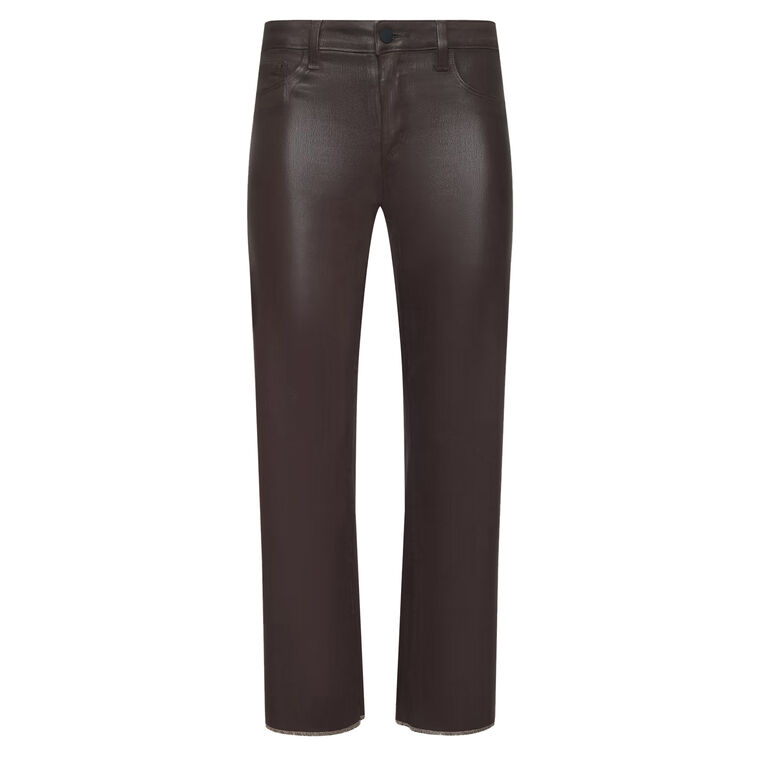 Wanda High-Rise Cropped Wide Leg Coated Jean image number null