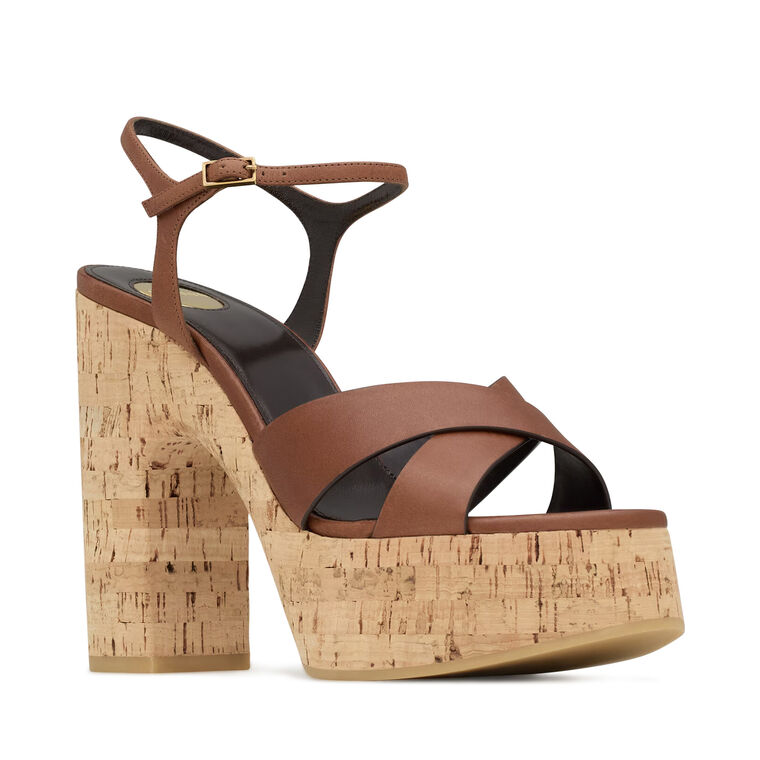 Bianca Cork Platform Sandal In Smooth Leather image number null