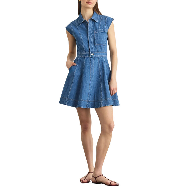 Hailey Collared Denim Mini Dress image number null