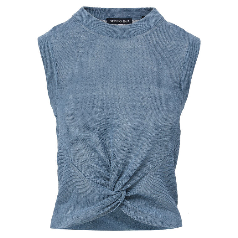 Kellen Sleeveless Twist-Front Sweater image number null