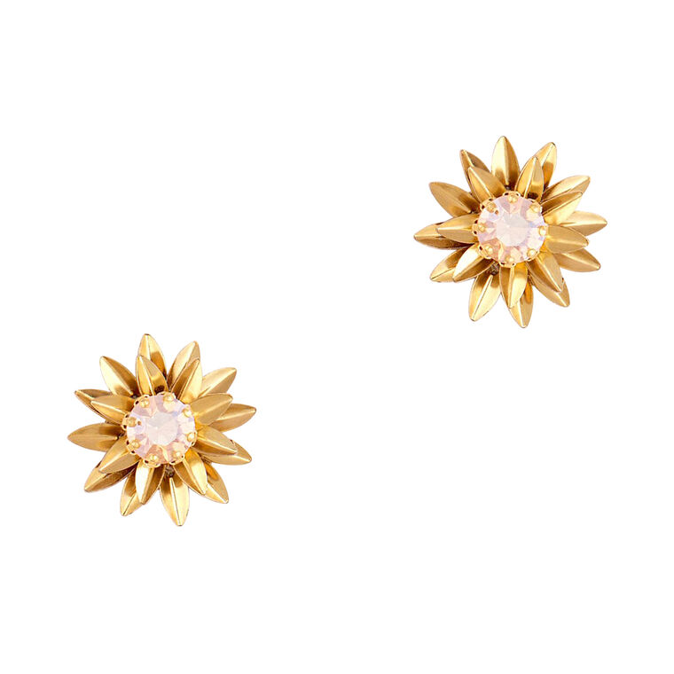 Aretha Crystal Flower Stud Earrings image number null