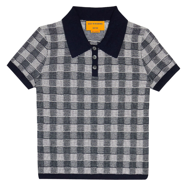 Gingham Shrunken Short Sleeve Polo image number null