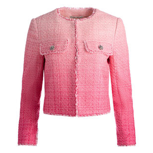 Dumont Embellished Tweed Cropped Boxy Jacket