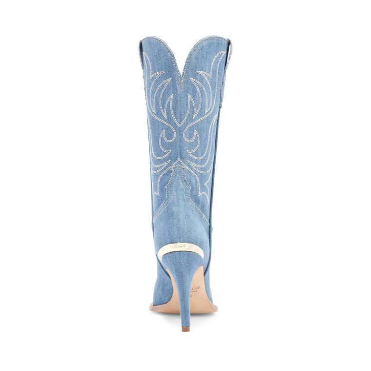 Cherie 95mm Denim Heeled Cowboy Boot image number null