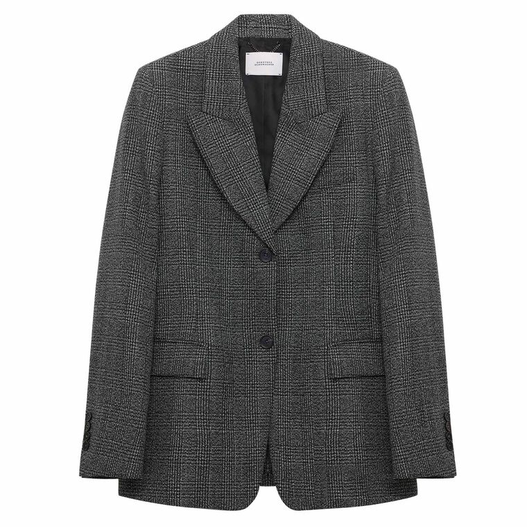 Graphic Elegance Plaid Wool Jacket image number null