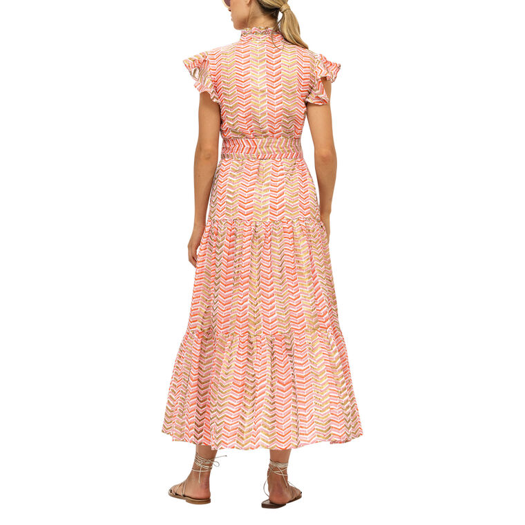 Ruffle Collar Button Maxi Dress image number null