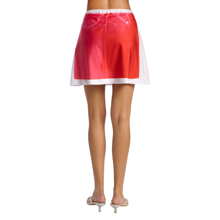 Illusion Print Jersey Mini Skirt image number null