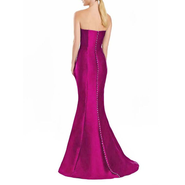 Strapless Mikado Mermaid Gown With Shawl image number null