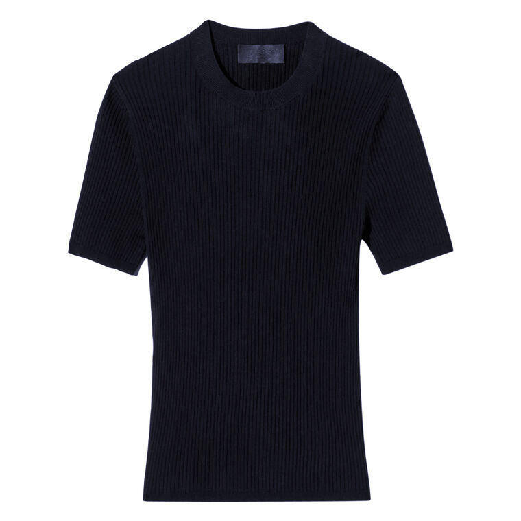 Dorset Ribbed Short Sleeve Crewneck Sweater image number null
