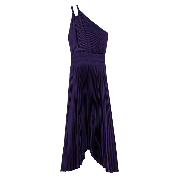 Ruby Satin Pleated Dress image number null