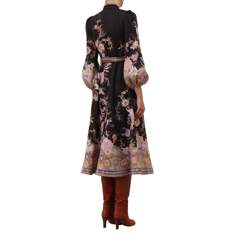 Luna Long Sleeve Button Midi Dress image number null