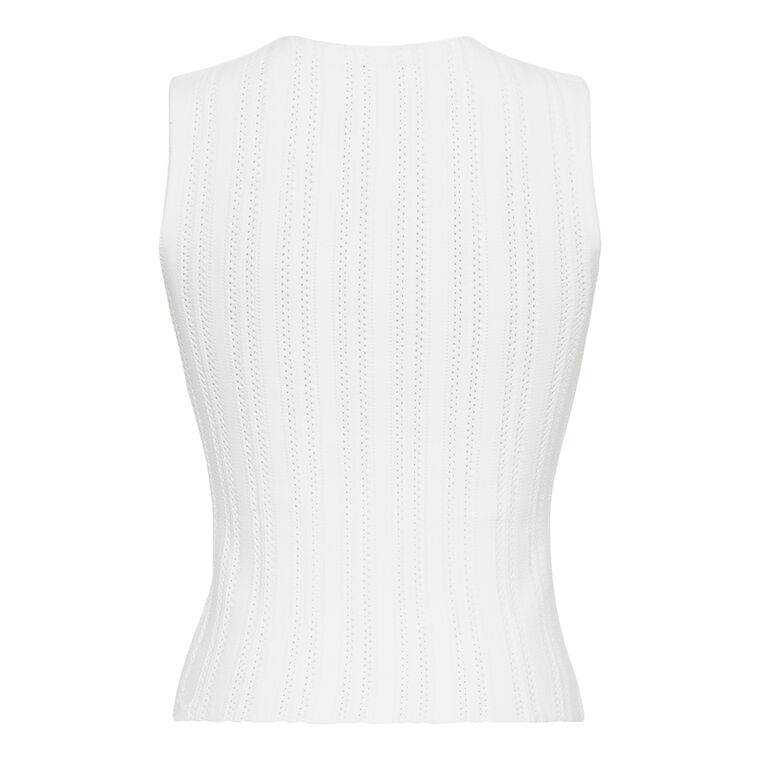Brynn Sleeveless Pointelle Knit Top In Compact Jacquard image number null