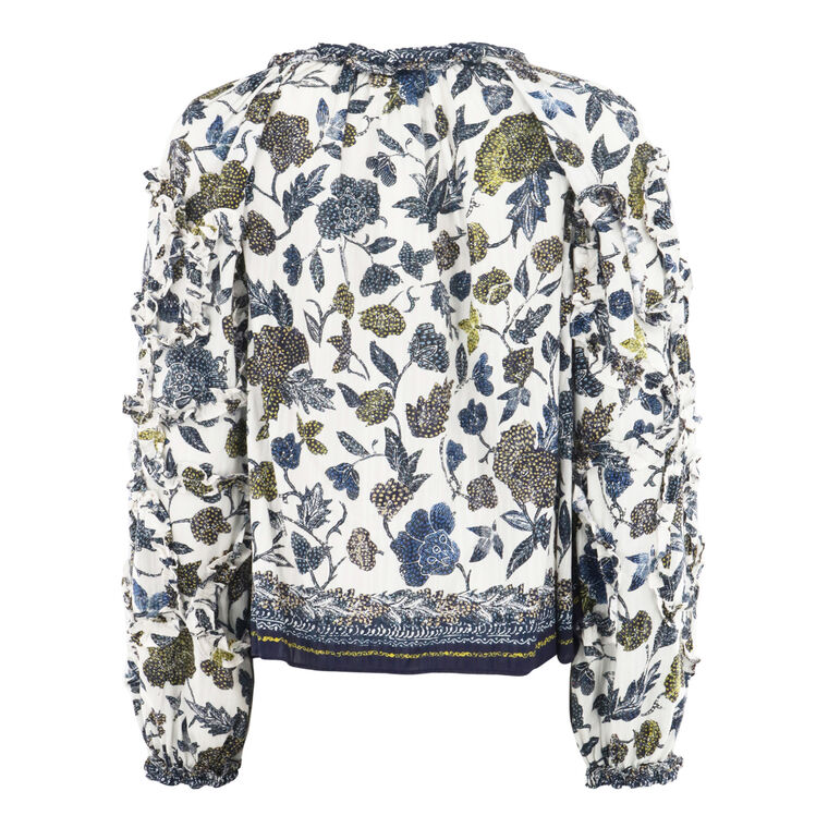 Azrou Floral Long-Sleeve Ruffle Blouse image number null