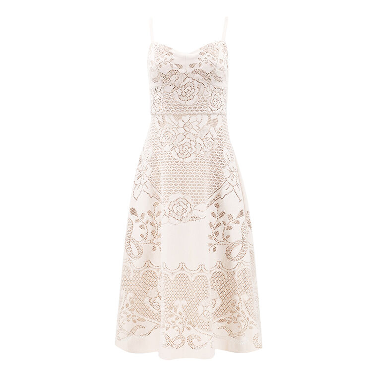 Willow Floral Lace Sweetheart Midi Dress image number null