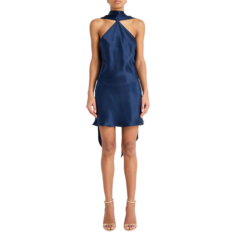 Ashton Scarf Halterneck Mini Dress image number null