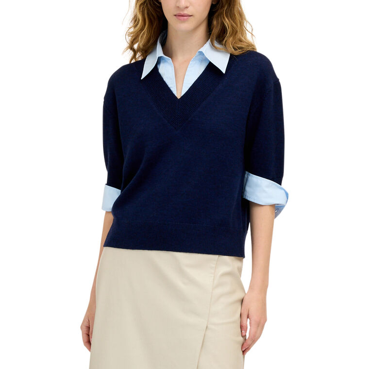 Esme Short Sleeve Sweater Combo Top image number null