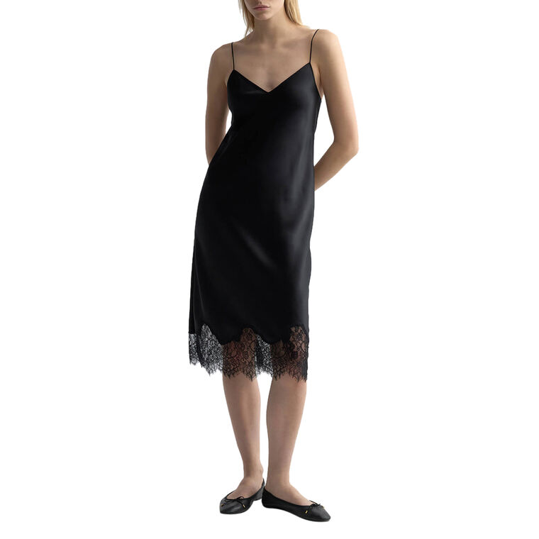 Seve Sleeveless Lace-Trim Midi Slip Dress image number null