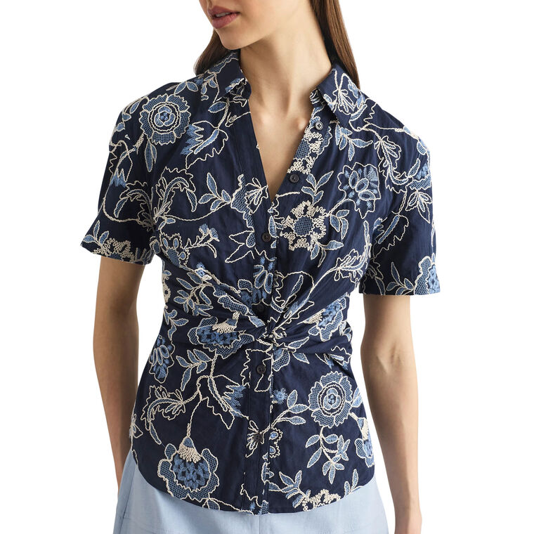 Oakley Short Sleeve Embroidered Poplin Top image number null