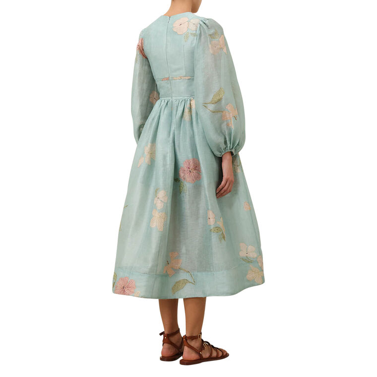 Illuminate Drawn Billow Long Sleeve Midi Dress image number null