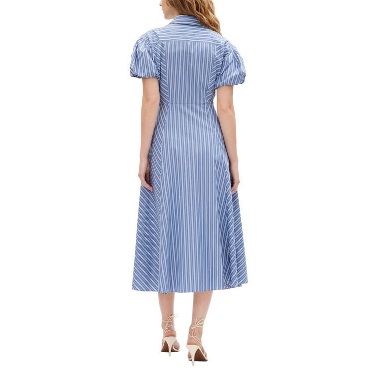 Elza Puff Sleeve Midi Shirt Dress image number null