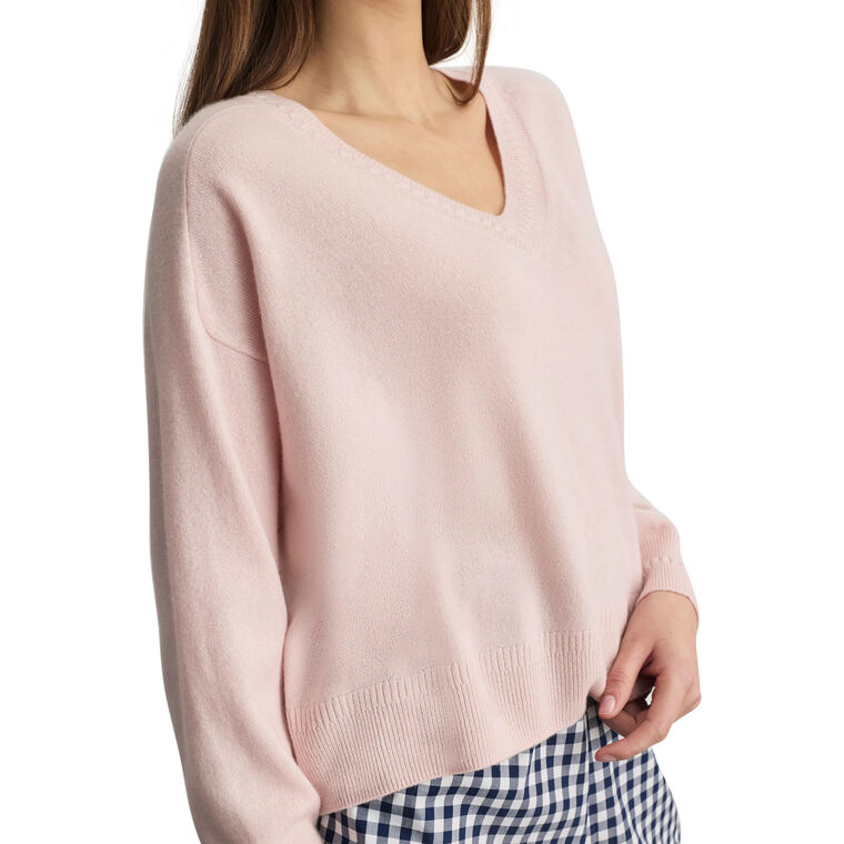 Audrey Long Sleeve Cashmere V-Neck Sweater image number null