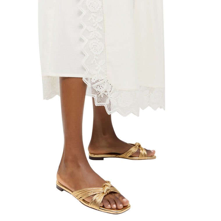 Flossie Metallic Leather Flat Sandal image number null