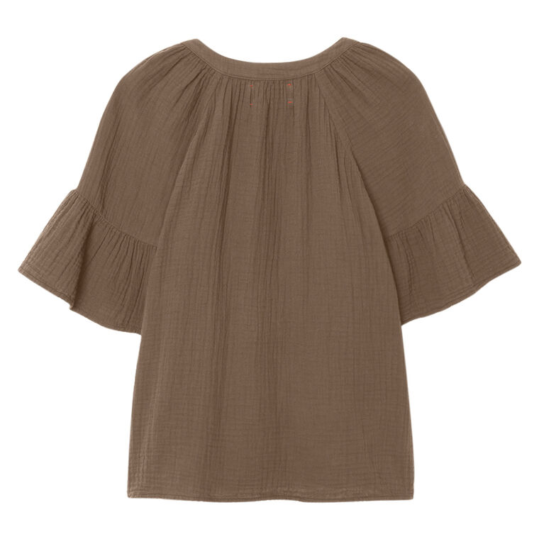 Nia Short Sleeve Split Neck Top image number null