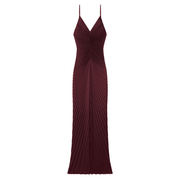 Genevieve Pleated Satin Gown image number null