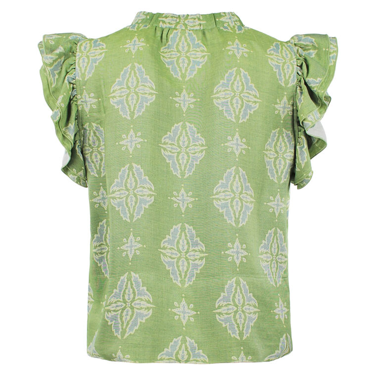 Remy Ruffle Sleeve Jacquard Blouse image number null