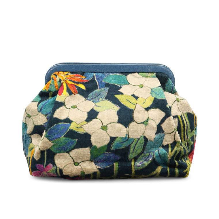 Susan Printed Velvet Clutch image number null