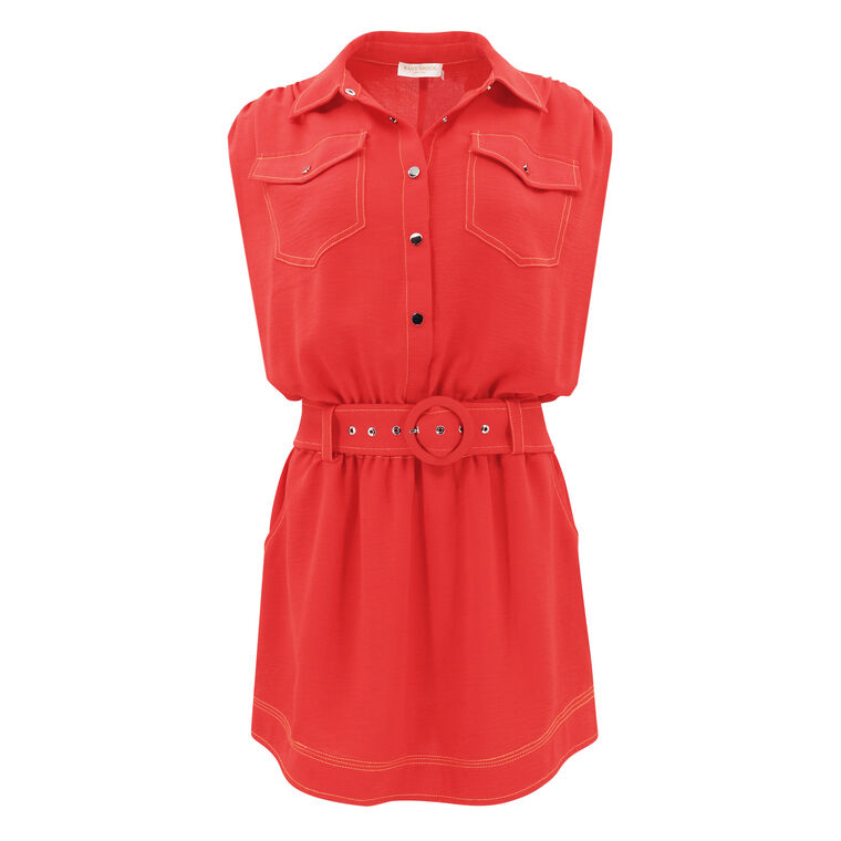 Ramy Brook Bess Short Sleeve Belted Mini Dress | Tootsies