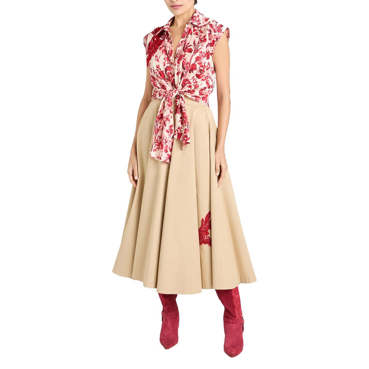 Floral Ribbons Sleeveless Mari Blouse image number null
