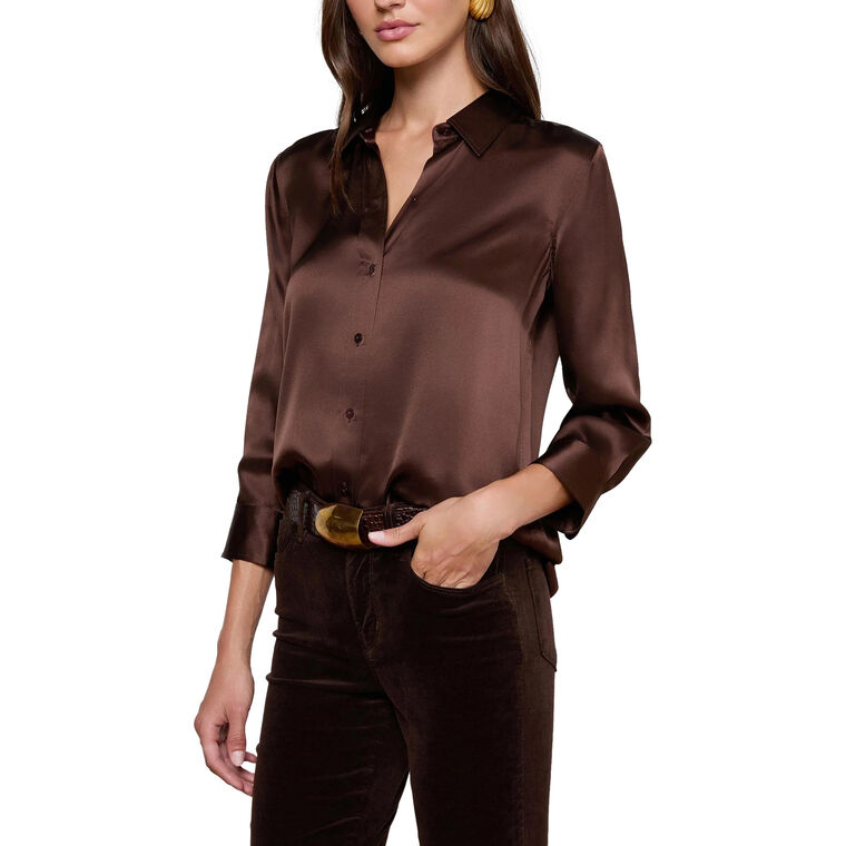 Dani 3/4 Sleeve Silk Blouse image number null