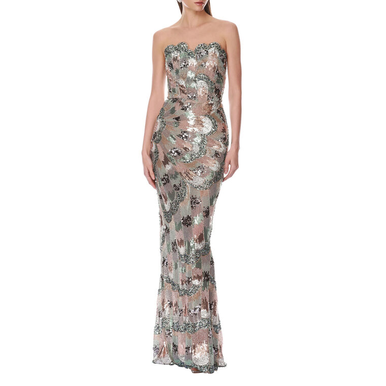 Strapless Embellished Maxi Dress image number null