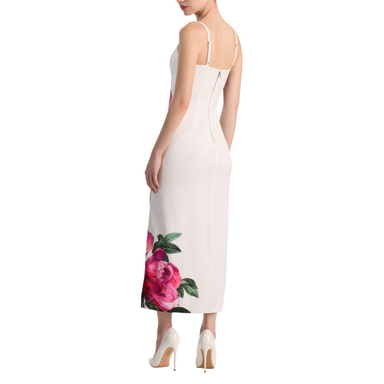 Nina Sweetheart Neckline Spaghetti Strap Midi Dress With Side Slit image number null