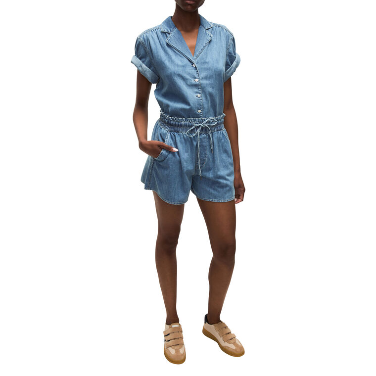 Ilene Denim Cuff-Sleeve Top image number null