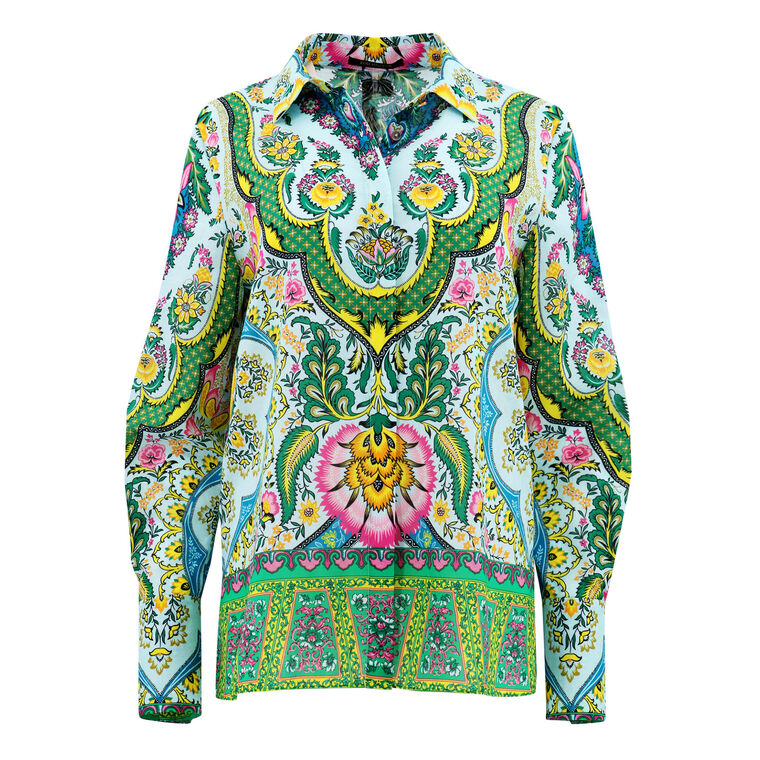 Claire Printed Button-Up Blouse image number null