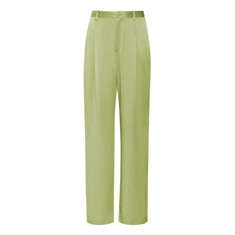 Doubleface Satin Relaxed Pleated Pant image number null